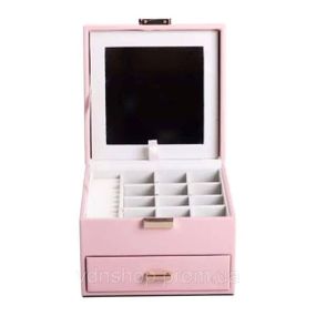 Шкатулка для украшений из эко кожи 2 яруса органайзер для ювелирных изделий HP-5-2P