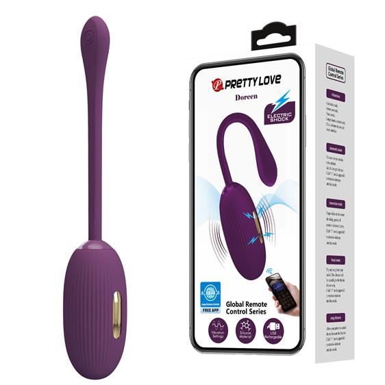 Віброяйце - Pretty Love Doreen Electric Shock Egg Purple (App)