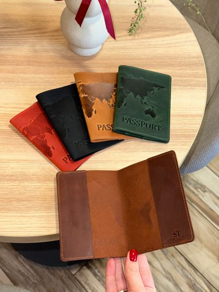 Шкіряна обкладинка для паспорта з написом Ukraine | Зображення 6