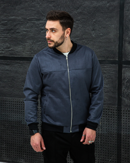 Бомбер замшевый графит S L | Зображення 2