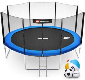 Батут Hop-Sport 14ft (427см) синій із зовнішньою сіткою
