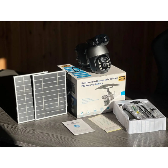 Камера Q5max WIFI duel lens camera 6mp black app 100x/i-cam+, камера відеоспостереження із сонячною панеллю | Зображення 8