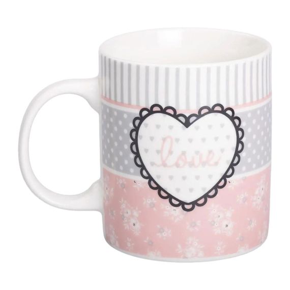 Чашка фарфоровая 400 (мл) чашка для кофе и чая з надписью и сердцем Lugi RX-N240143PKV