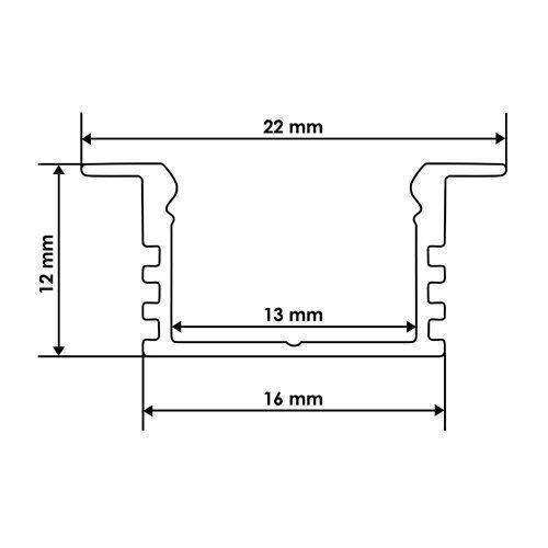 Профіль алюмінієвий BIOM врізний ЛПВ12 12х16 анодований, 1м | Зображення 3