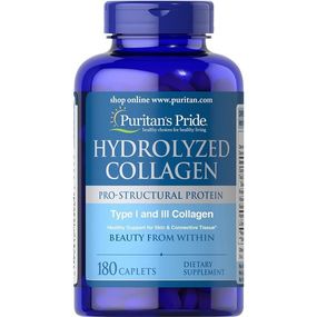 Комплекс для кожи, волос, ногтей Puritan's Pride Hydrolyzed Collagen 1000 mg 180 Caplets