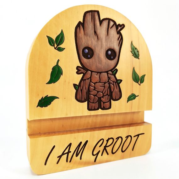 Підставка тримач для мобільного телефону, смартфона, планшета I AM GROOT Майстерня містера Томаса 12х10см