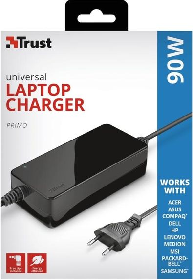 Адаптер питания Trust Primo 90W-19V Universal Laptop BLACK (22142_TRUST) | Зображення 4