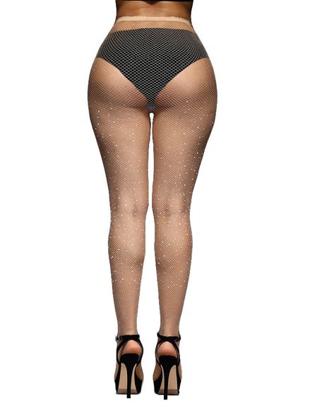 Колготки в сеточку со стразами Star Night телесного цвета XS-L sexstyle | Зображення 6
