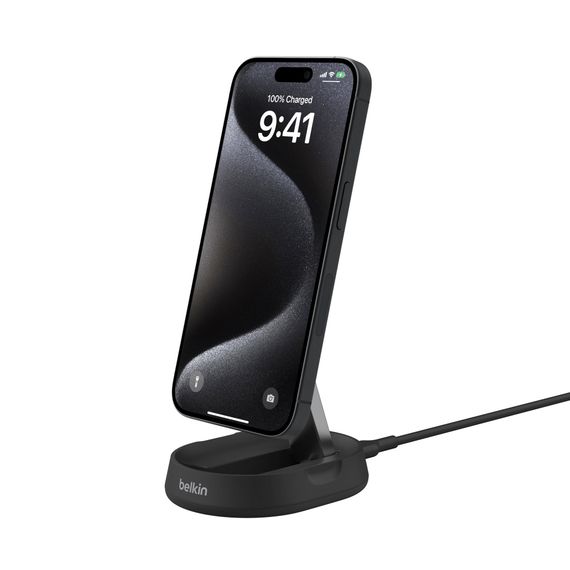 Зарядний пристрій Belkin бездротовий 15Вт Magnetic Stand Qi2, чорний (WIA008BTBK) | Зображення 9