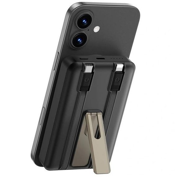 Портативний ЗП Power Bank WIWU Wi-P056 22.5W+PD20W з БЗП+iWatch with cable 10000 mAh Black | Зображення 3