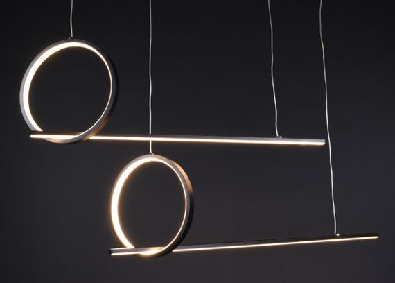 Люстра світлодіодна підвісна LED світильник для квартири на стелю лед 27173 Чорний 50-150х25х100 см. | Зображення 6