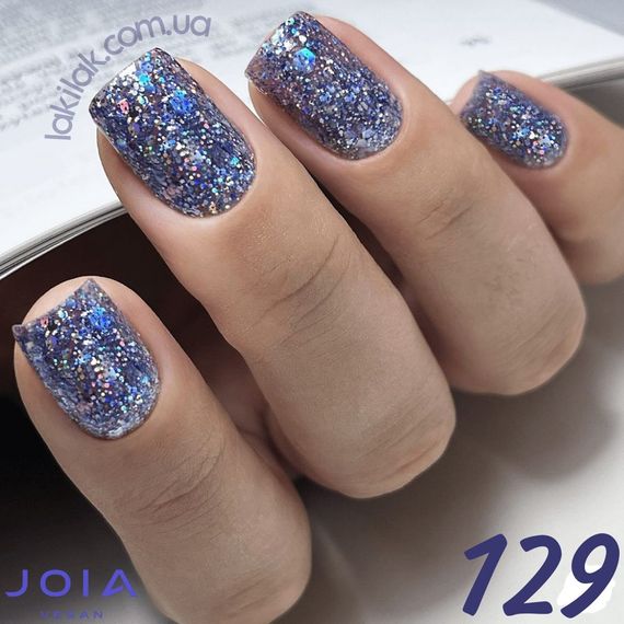 Гель-лак JOIA vegan Starlight 129 чаруючий фіолетово-синій з блистками, 6 мл