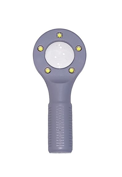 Лупа 98177 з підсвічуванням 5 LED лампочок D=25мм, Ціна за 1 шт (8752342340116) Сірий