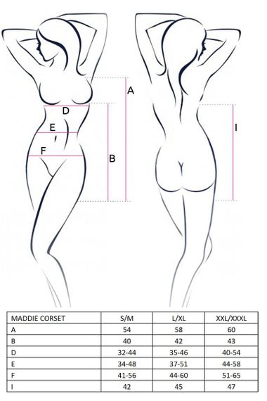 Корсет-сорочка з пажами Passion MADDIE CORSET S/M, black, трусики Sex Aura | Зображення 1