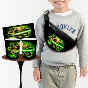 Набір: дитяча сумка-бананка+кружка Йода Star Wars 32х15см, бананка для хлопчика через плече на подарунок (00906)