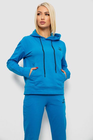 Спортивний костюм жіночий двонитка, колір джинс, 214R1419-005 | Зображення 1
