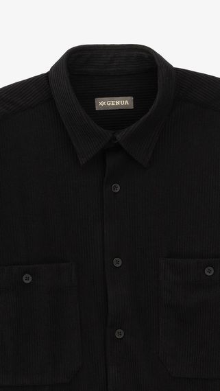 Сорочка кежуал однотонна чоловіча GENUA G01218-0002 XL Чорний shop (2000999467424) | Зображення 1