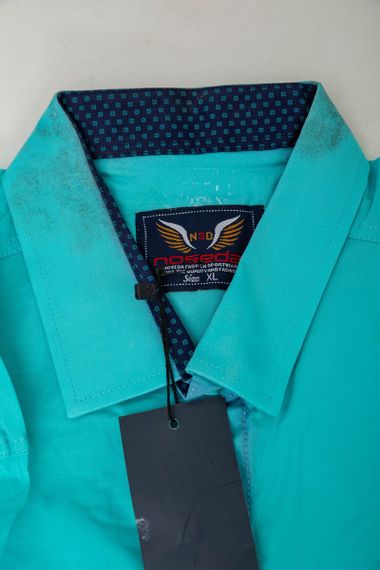 Рубашка мужская классическая  -уценка, цвет бирюзовый, 214R7115-U-3 | Зображення 6