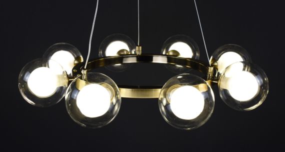 Люстра підвісна на 8 лампочок 27913 Латунь 25-130х54х54 см. | Зображення 7