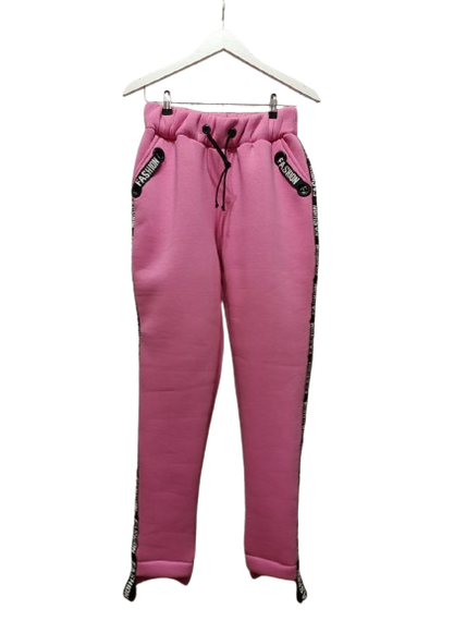Жіночий спортивний костюм Fashion толстовка і штани рожевий теплий зимовий трьохнитка з начосом 52 | Зображення 6