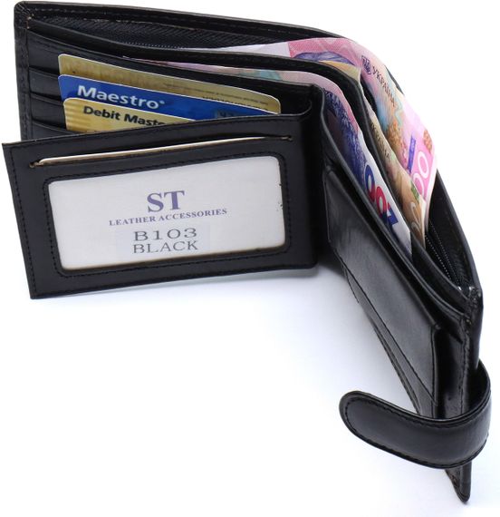 Стильне шкіряне портмоне ST Leather В 103 Чорний | Зображення 4