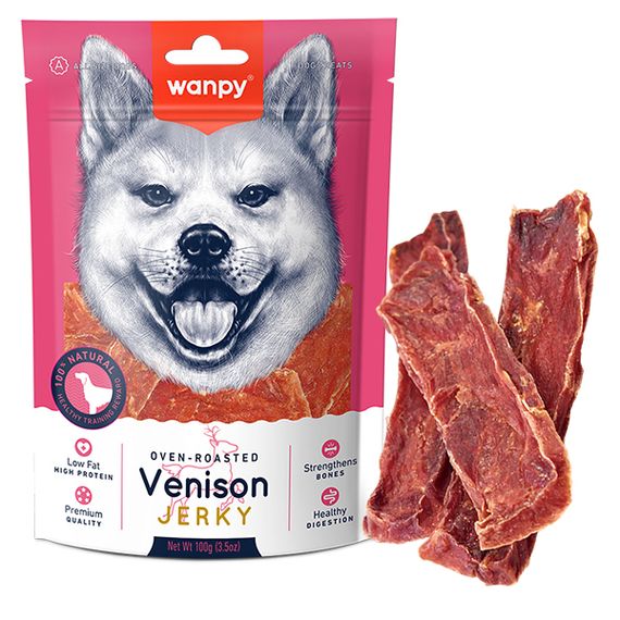 Ласощі для собак Wanpy Venison Jerky з олениною 100 гр