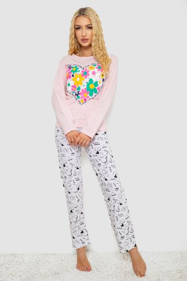 Пижама женская с принтом  -уценка, цвет розовый, 243R1051-U | Зображення 2