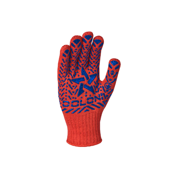 Рукавички 5640 трикотаж з малюнком ПВХ Зірка р.12 клас 7 червоний ДКГ