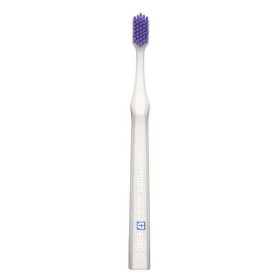 Зубна щітка Pesitro 6580 Ultra Soft біла з фіолетовим (м’яка із серії Premium)