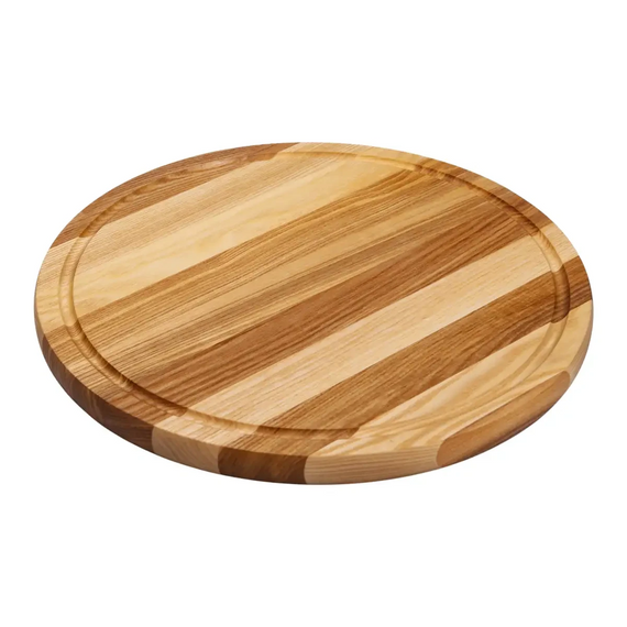 Обробна дерев'яна дошка кругла 35 см для подачі нарізки ясен C12W350 | Зображення 1