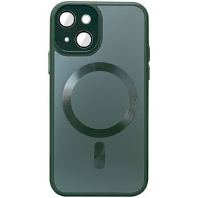 Чохол TPU+Glass Sapphire Midnight with MagSafe для Apple iPhone 15 (6.1") Зелений / Forest green
