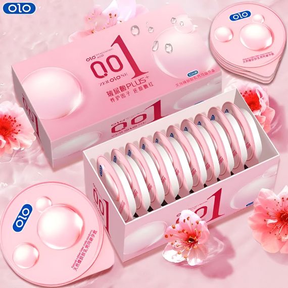 Ароматизовані ультратонкі презервативи в рясному мастилі з гіалуроновою кислотою OLO - Hyaluronic Acid PLUS+, 10 шт sexstyle