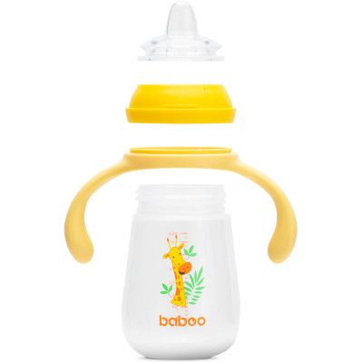 Поильник-непроливайка Baboo с силиконовым носиком, 260 мл, 6+ мес (Safari/желтая) (8-120) | Зображення 3