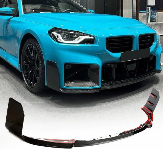 Накладка на передній бампер Lip V1 (для G87, Карбон) для BMW 2 серія G42 2021- рр