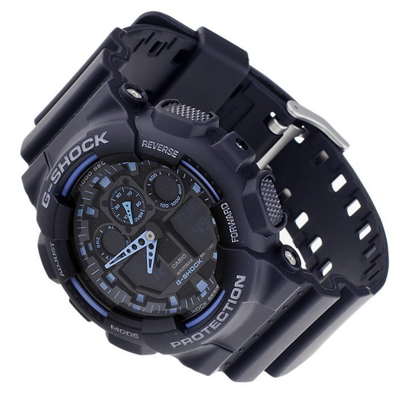 Наручний годинник ударостійке кварцове Casio G-Shock GA-100-1A2ER Оригінал для чоловіків з полімерним ремінцем | Зображення 1