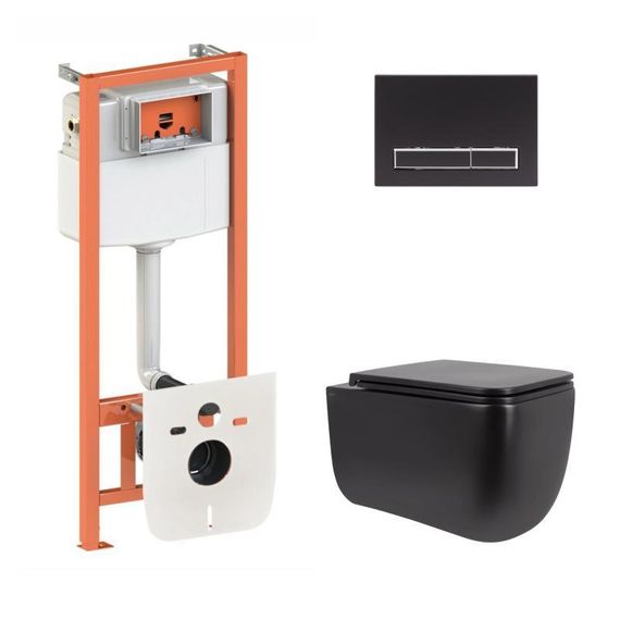 Готове рішення Qtap для ванної кімнати: підвісний унітаз Gemini Ultra Quiet + комплект інсталяції Nest 4 в 1 (лінійна клавіша