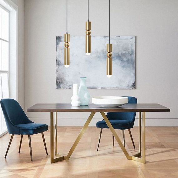 Люстра підвісна на 1 лампочку 26890 Латунь 40-180х10х10 см. | Зображення 1