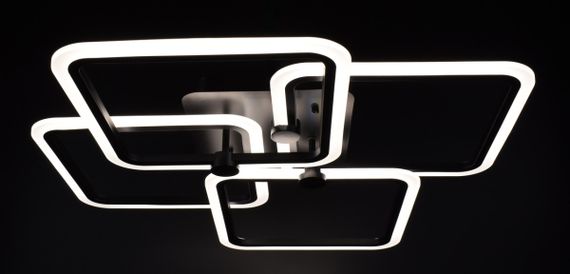 Люстра світлодіодна стельова LED світильник для квартири на стелю лед з пультом 25983 Чорний 11х64х64 см. | Зображення 3