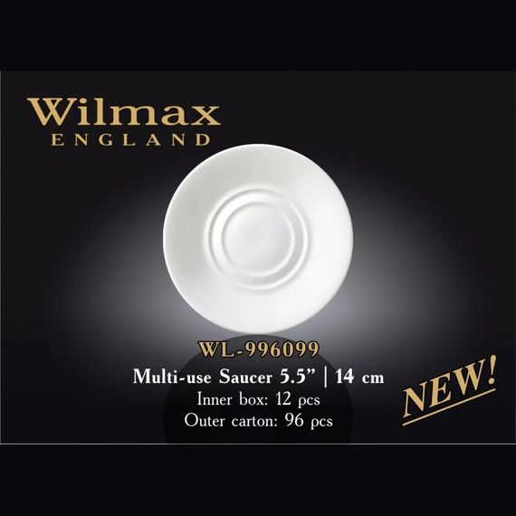 Блюдце фарфоровое Wilmax WL-996099 диаметр 14 см универсальное для чашек сервировки стола | Зображення 1