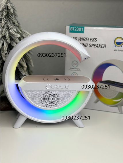 Колонка Bluetooth бездротова портативна 20 Вт і лампа настільна RGB LED 3 в 1 в стилі Big G | Зображення 5