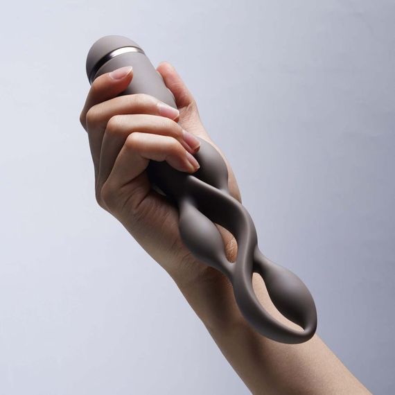 Импульсный вибратор с эффектом пульсации UPKO UEROS для трехмерной стимуляции, коричневый sexstyle