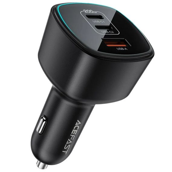 АЗУ Acefast B18 PD100W+QC3.0 total 200W (1USB-A/2C) Black | Зображення 1