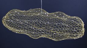 Люстра світлодіодна підвісна LED світильник для квартири на стелю лед 27653 Золото 25-200х42х80 см.