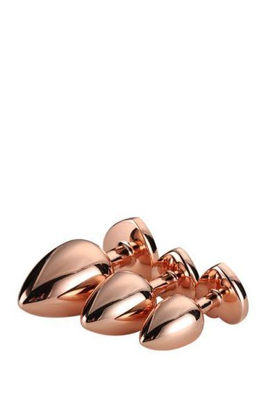 Dt21792 набір анальних пробок GLEAMING LOVE ROSE GOLD PLUG SET Sex Aura | Зображення 4