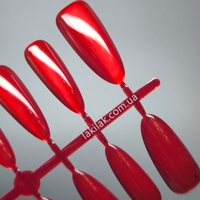 Гелевые типсы для нарощения №3 красный кошачий глаз (стилет) 30шт