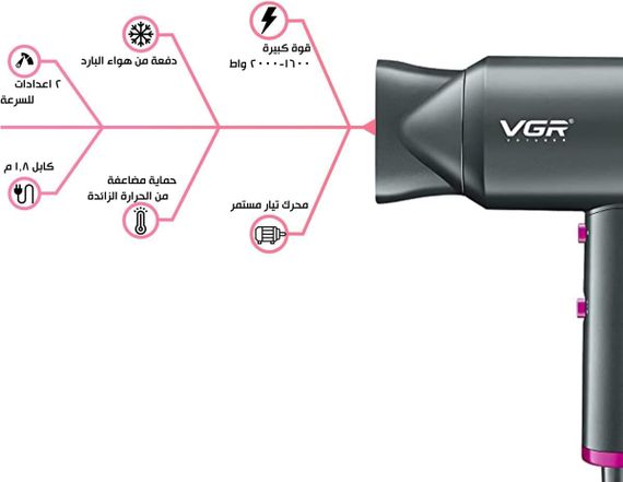 Фен VGR V-400 ∙ Профессиональный фен VGR V-400 для дома и салона | Зображення 1