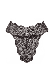 Изысканные стринги с жемчугом Bracli Tonga Paris, Черный, M, M