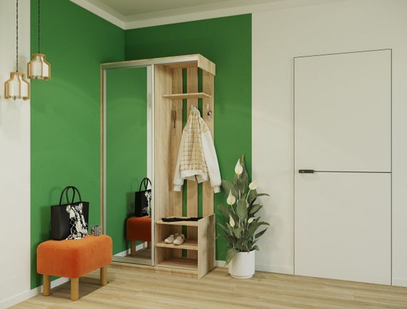 Прихожая City One Door Doros Дуб сонома 1 Зеркало 110х45х210 (44900083) | Зображення 2
