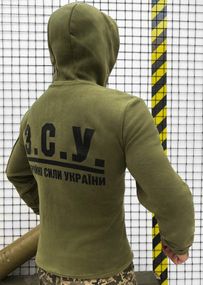 Флиска олива ЗСУ на змейке с капюшоном xxl