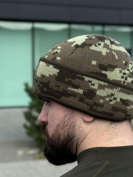 Шапка в*язана піксель з відворотом | Зображення 2